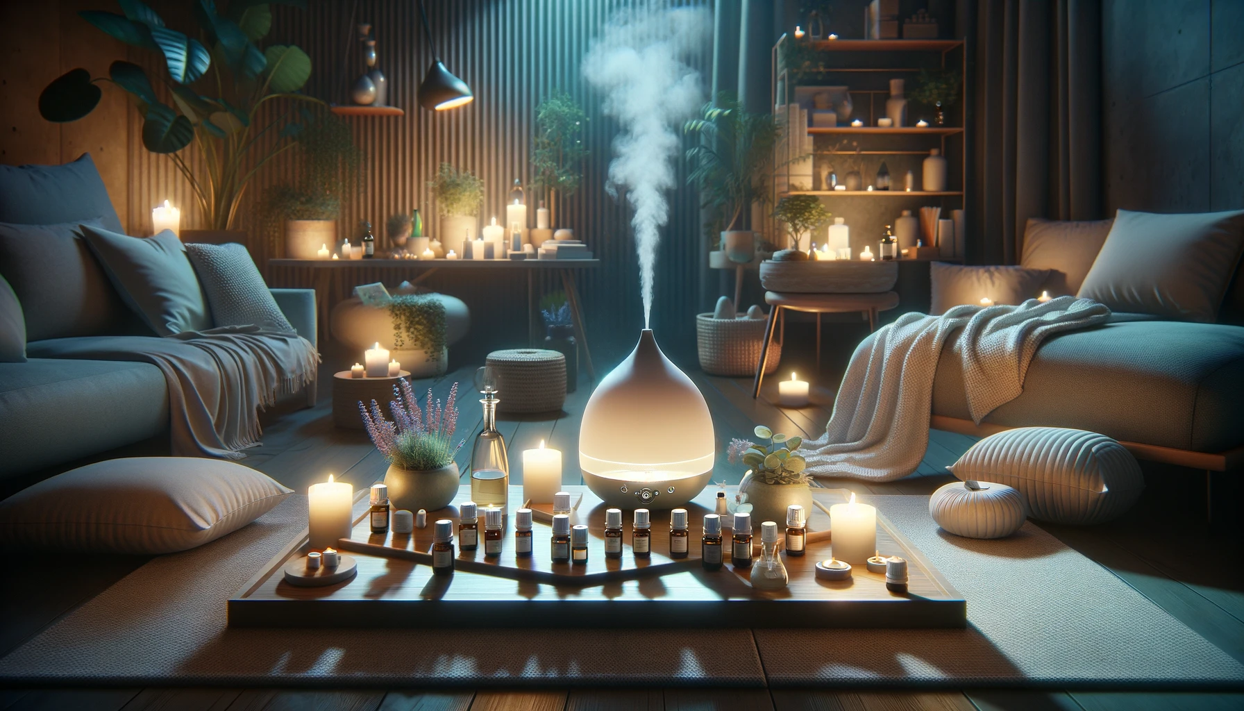 aromatherapy session in a tranquil, soothing environment